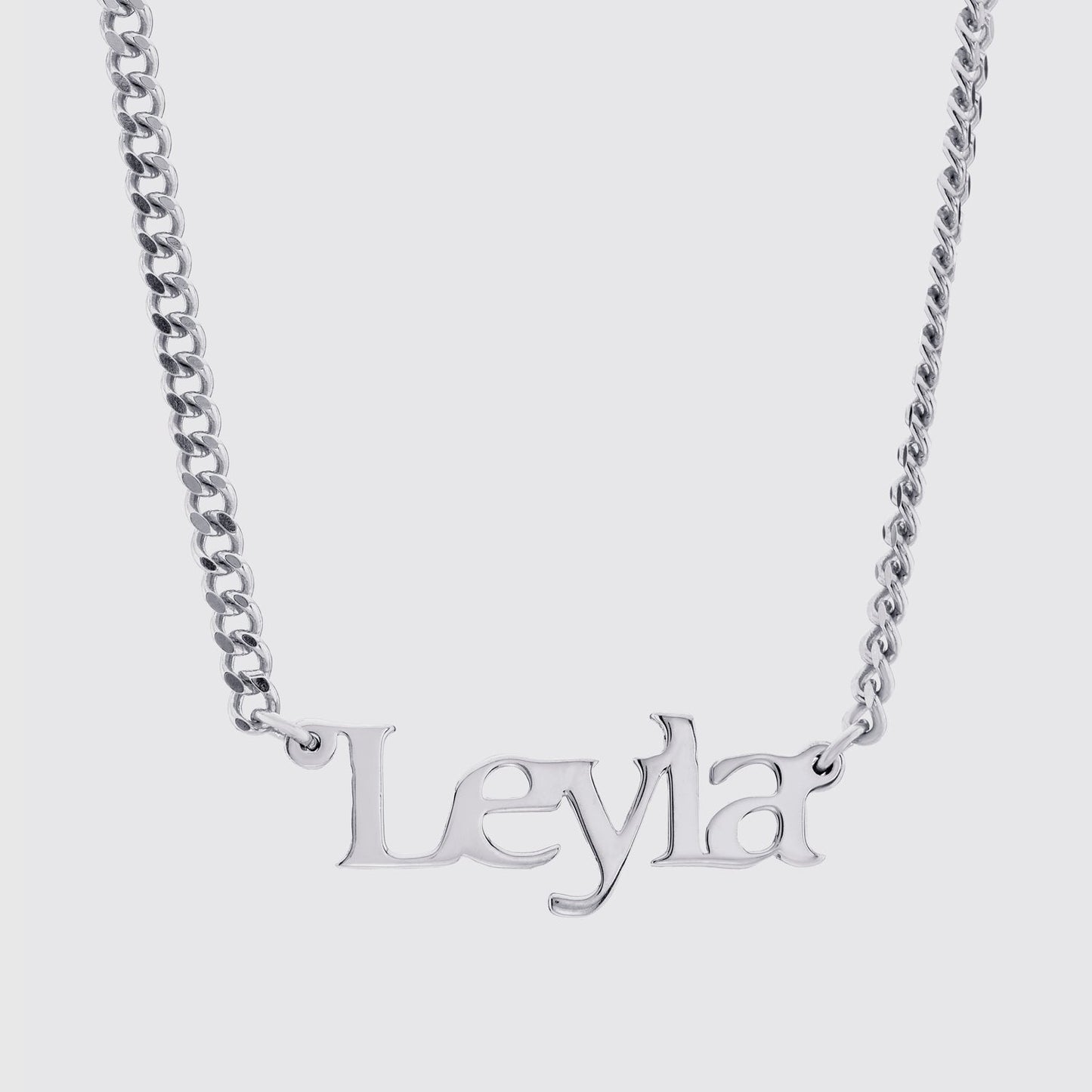 Personalised Name Necklace Chunky Curb Chain Silver - ScentiMelti Home Fragrance, Beauty & Gifts UK