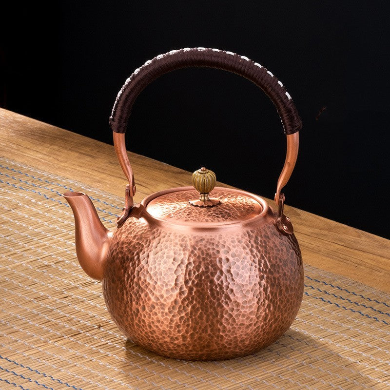 Genuine Copper Tea Pot Kettle Handmade Pure Copper Kettle Electric Ceramic Stove Handle Pot Pitcher Tea Set Copper Teapot - ScentiMelti  Genuine Copper Tea Pot Kettle Handmade Pure Copper Ket