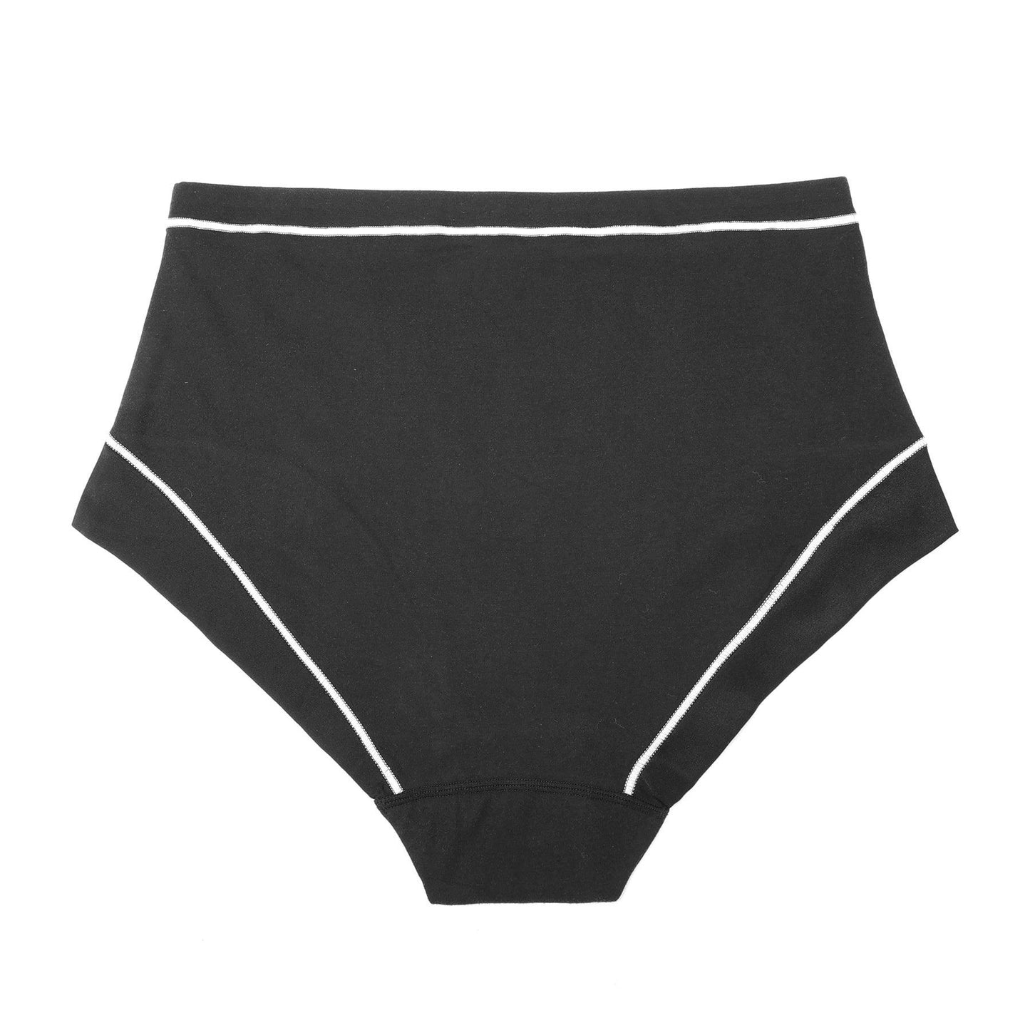 Snowdrop - Silk & Organic Cotton Full Brief in Black