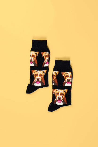 Black Dog Pattern Socks - ScentiMelti Home Fragrance, Beauty & Gifts UK