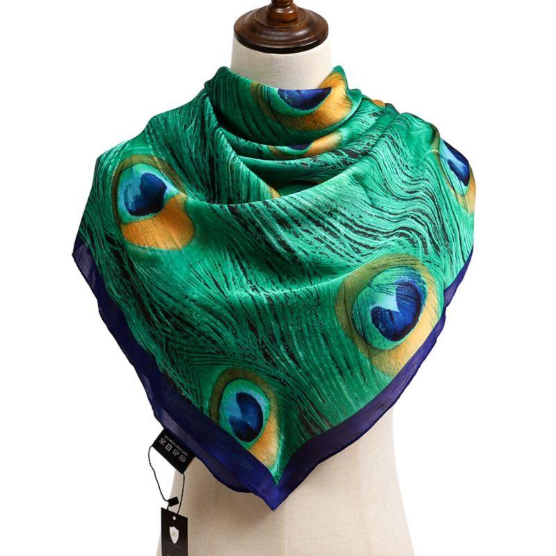 Vibrant Peacock Feather Satin Scarf Livloko London ScentiMelti Wax Melts