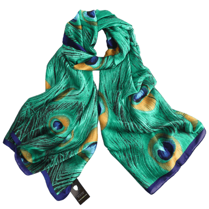 Vibrant Peacock Feather Satin Scarf Livloko London ScentiMelti Wax Melts