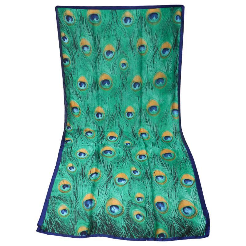 Vibrant Peacock Feather Satin Scarf Livloko London ScentiMelti Wax Melts