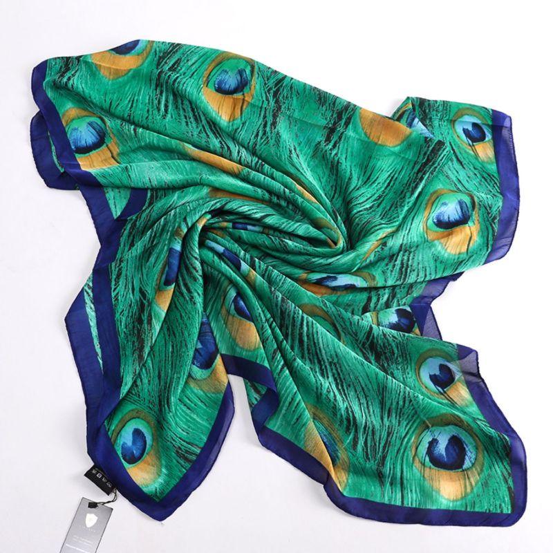 Vibrant Peacock Feather Satin Scarf Livloko London ScentiMelti Wax Melts