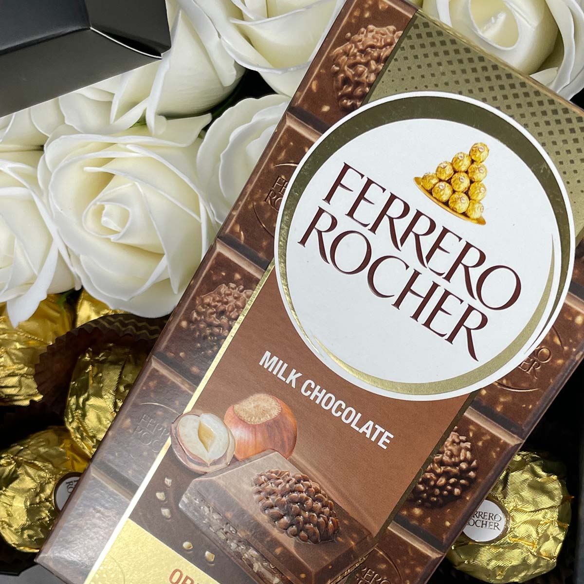 Ferrero Rocher Ultimate Gift Hamper With Ivory Roses