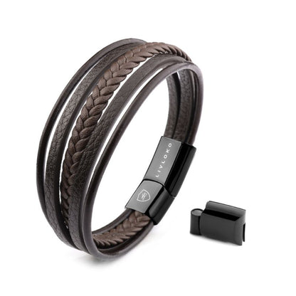 Men's Brown Leather Bracelet - ScentiMelti Home Fragrance, Beauty & Gifts UK