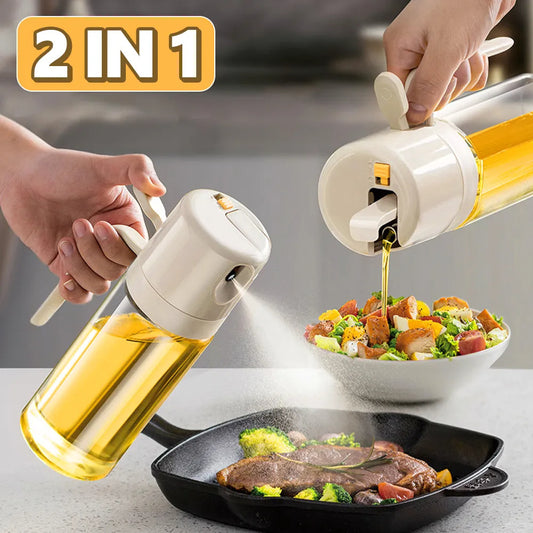 2 In 1 Oil Sprayer Bottle BBQ Cooking Oil Dispenser Olive Oil Pourers Sprayer Kitchen Baking Oil Mister Vinegar Bottle - ScentiMelti Home Fragrance, Beauty & Gifts UK