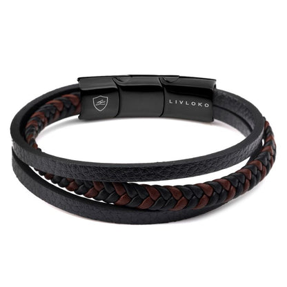 Men's Braided Black Leather Bracelet - ScentiMelti Home Fragrance, Beauty & Gifts UK