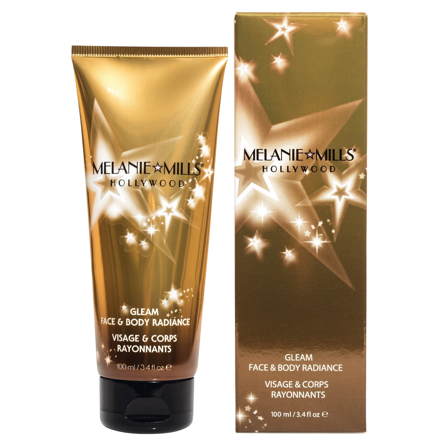 Melanie Mills Hollywood Gleam Body Radiance All In One Makeup, Moisturiser & Glow For Face & Body Bronze Gold Beauty Goddess ScentiMelti Wax Melts