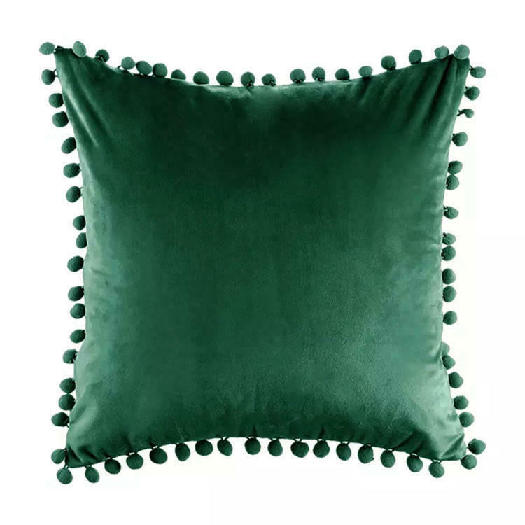 Tassel Velvet Cushion Covers With Pom Pom 18 X 18" (45 Cm) - ScentiMelti Home Fragrance, Beauty & Gifts UK