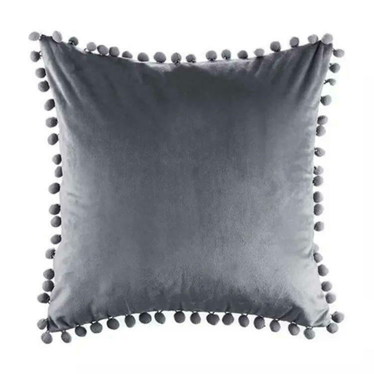 Tassel Velvet Cushion Covers With Pom Pom 18 X 18" (45 Cm) - ScentiMelti Home Fragrance, Beauty & Gifts UK