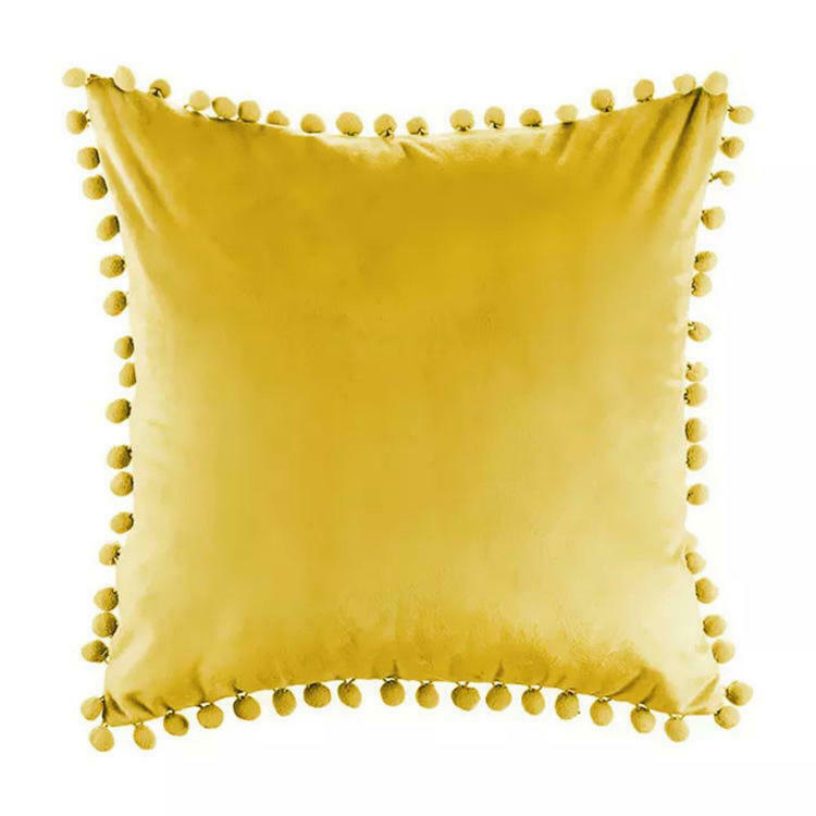 Tassel Velvet Cushion Covers With Pom Pom 18 X 18" (45 Cm) - ScentiMelti Home Fragrance, Beauty & Gifts UK