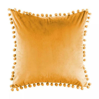 Tassel Velvet Cushion Covers With Pom Pom 18 X 18" (45 Cm) - ScentiMelti Home Fragrance, Beauty & Gifts UK