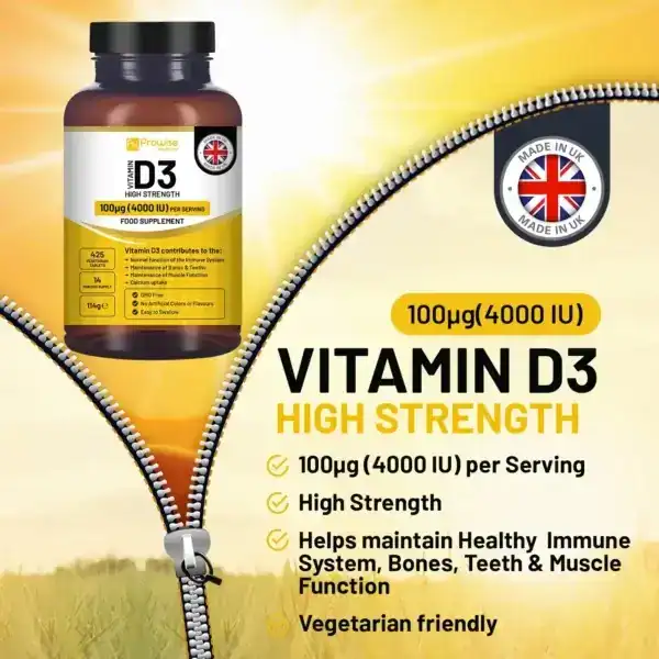 Vitamin D3 4000 IU High Strength I 425 Vegetarian Micro Tablets (14 Months Supply) I Easy Swallow Vitamin D3 Supplement for Immune Support, Calcium Boost, Bone & Muscle I Made in the UK - Sce