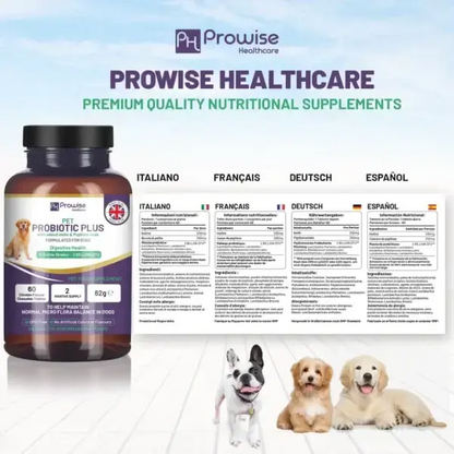 Pet Probiotic Plus with Added Inulin & Psyllium Husk 2 Billion CFU with 5 Active Strains I 60 Chicken Flavour Chewable Tablets 2 Months Supply - ScentiMelti  Pet Probiotic Plus with Added Inu