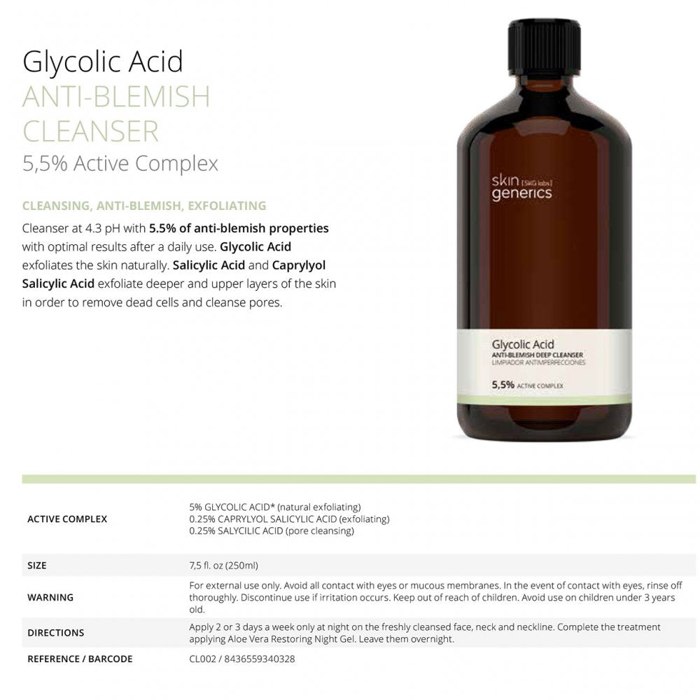 skin generics Anti-Blemish Cleanser Glycolic Acid 5,5% Active Complex, 30ml Beauty Goddess ScentiMelti Wax Melts