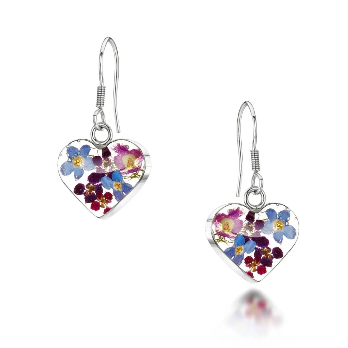 Silver Drop Earrings - Purple Haze - Sm Heart - ScentiMelti Home Fragrance, Beauty & Gifts UK