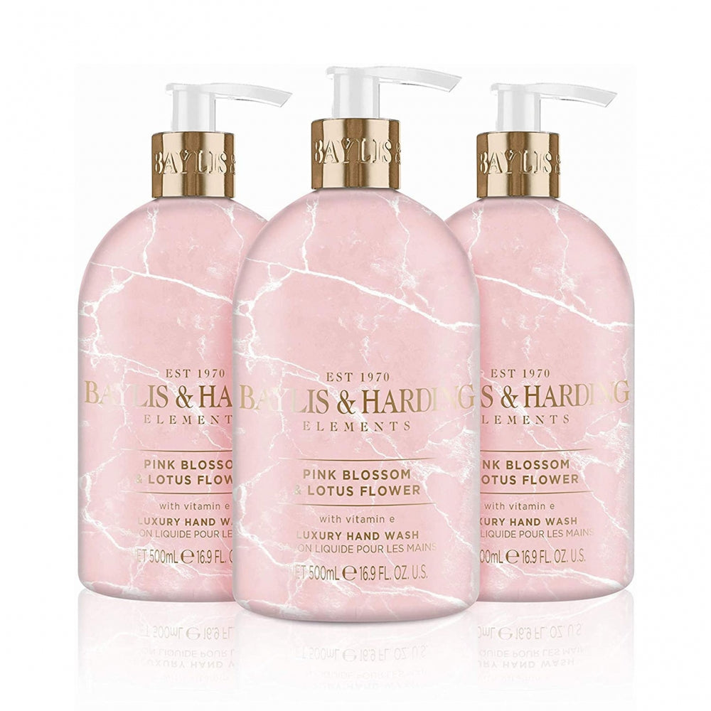 Baylis & Harding Elements Pink Blossom & Lotus Flower Hand Wash, 500 ml - ScentiMelti Home Fragrance, Beauty & Gifts UK