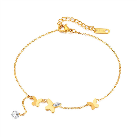 Kellie Luxe 18k Gold Plated Butterfly Anklet - ScentiMelti Home Fragrance, Beauty & Gifts UK