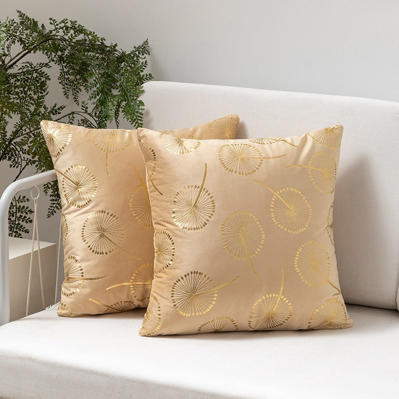 Star Pattern Velvet Cushion Cover (18x18" - 45x45 cm) - Set of 1 pcs - Gold Colour - ScentiMelti Home Fragrance, Beauty & Gifts UK