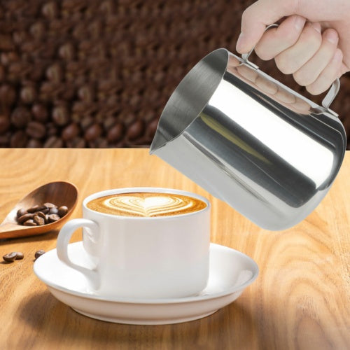 Stainless Steel Milk Jug Frothing Frother Coffee Latte Pitcher 600ml Measure Cup - ScentiMelti Home Fragrance, Beauty & Gifts UK