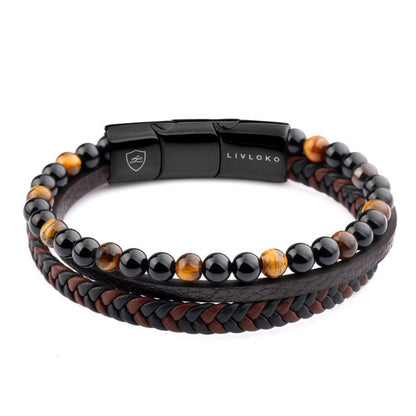 Tiger Eye Braided Leather Bracelet - ScentiMelti Home Fragrance, Beauty & Gifts UK