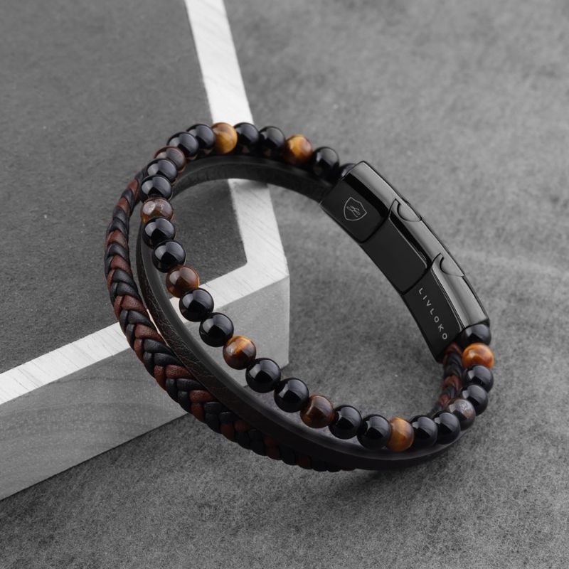 Tiger Eye Braided Leather Bracelet - ScentiMelti Home Fragrance, Beauty & Gifts UK