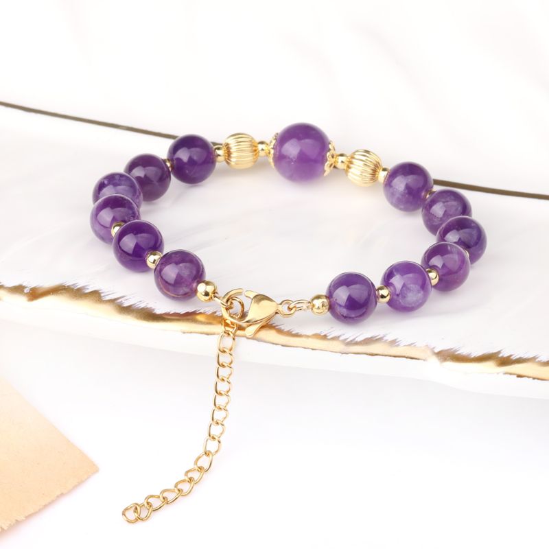 Amethyst Crystal Bracelet 18ct Gold Plated - ScentiMelti Home Fragrance, Beauty & Gifts UK