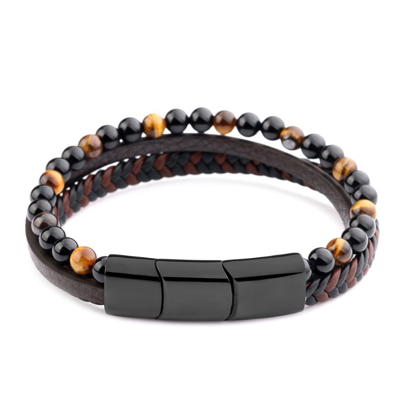 Tiger Eye Braided Leather Bracelet - ScentiMelti Home Fragrance, Beauty & Gifts UK