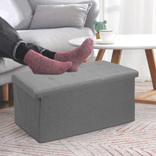 Storage Box Foldable Ottoman Seat Toy Storage Box Foot Stool Bench Home Stool - ScentiMelti Home Fragrance, Beauty & Gifts UK