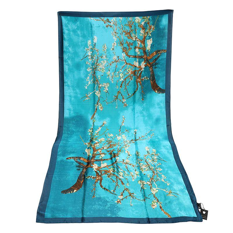 Almond Blossom Light Blue Satin Scarf - ScentiMelti Home Fragrance, Beauty & Gifts UK