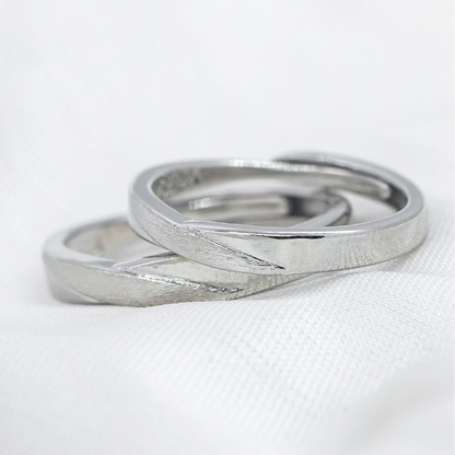 Adjustable Silver Couple Promise Twist Infinity Ring set - ScentiMelti Home Fragrance, Beauty & Gifts UK