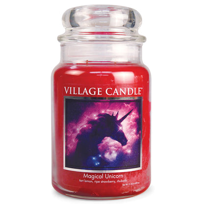 Village Candle - Magical Unicorn - Large Glass Dome - ScentiMelti Home Fragrance, Beauty & Gifts UK