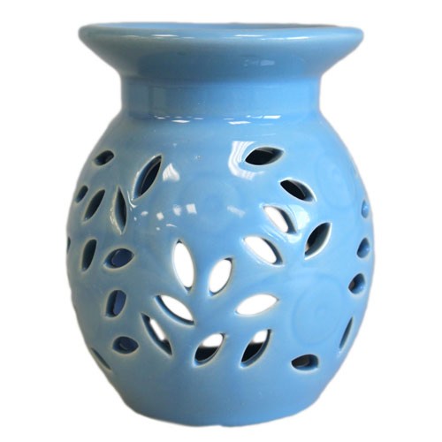 Floral Oil Burner - Blue - ScentiMelti  Floral Oil Burner - Blue