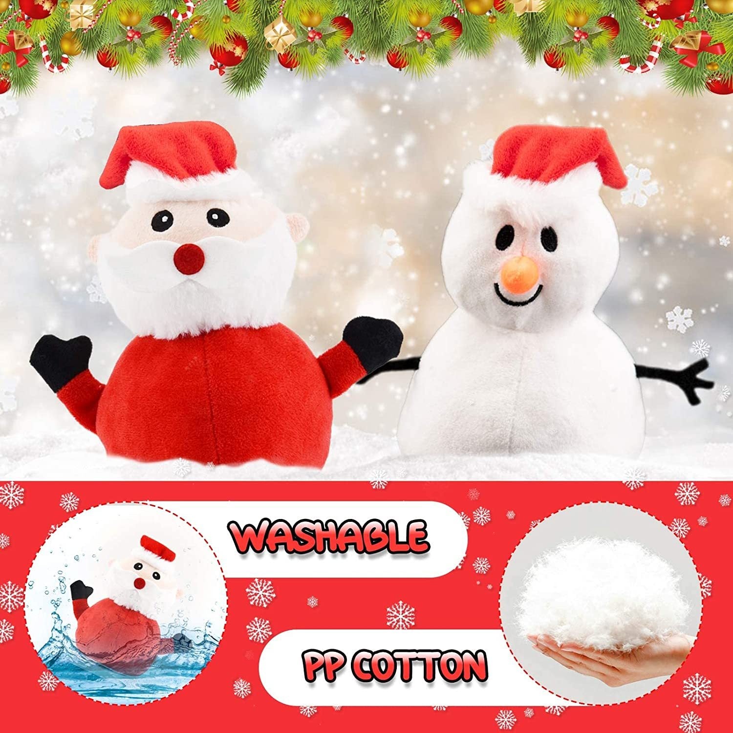 Santa Plush Snowman Plush Toy Reversible Christmas Santa Claus Double Side Stuffed Plushie Soft Doll New Year Birthday Gift for Kids Amazon Platform Banned - ScentiMelti Home Fragrance, Beauty & Gifts UK