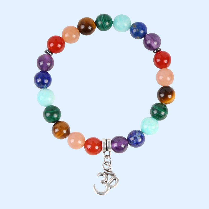 Chakra Crystal Bracelet with Om Pendant Livloko London ScentiMelti Wax Melts