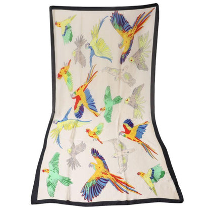 Satin Scarf with Colourful Parrot Print - ScentiMelti Home Fragrance, Beauty & Gifts UK