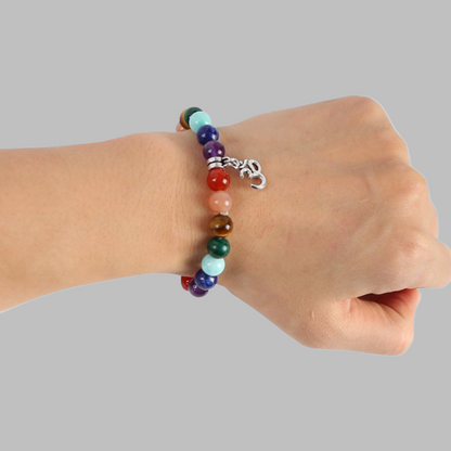 Chakra Crystal Bracelet with Om Pendant Livloko London ScentiMelti Wax Melts