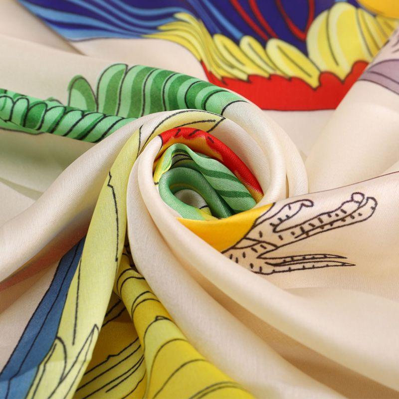 Satin Scarf with Colourful Parrot Print - ScentiMelti Home Fragrance, Beauty & Gifts UK