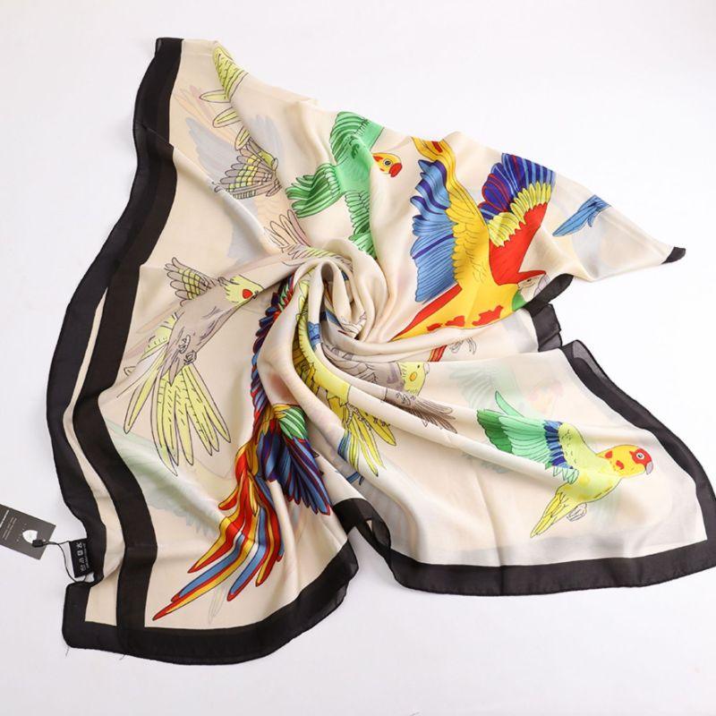 Satin Scarf with Colourful Parrot Print - ScentiMelti Home Fragrance, Beauty & Gifts UK