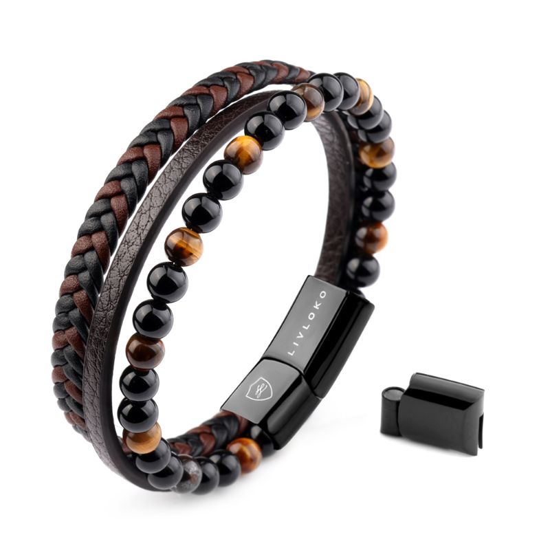 Tiger Eye Braided Leather Bracelet - ScentiMelti Home Fragrance, Beauty & Gifts UK