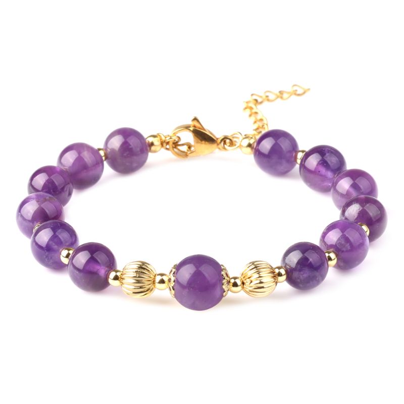 Amethyst Crystal Bracelet 18ct Gold Plated - ScentiMelti Home Fragrance, Beauty & Gifts UK