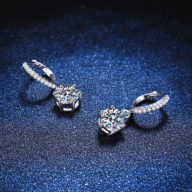 Liliana Six-claw D Colour Moissanite Earrings