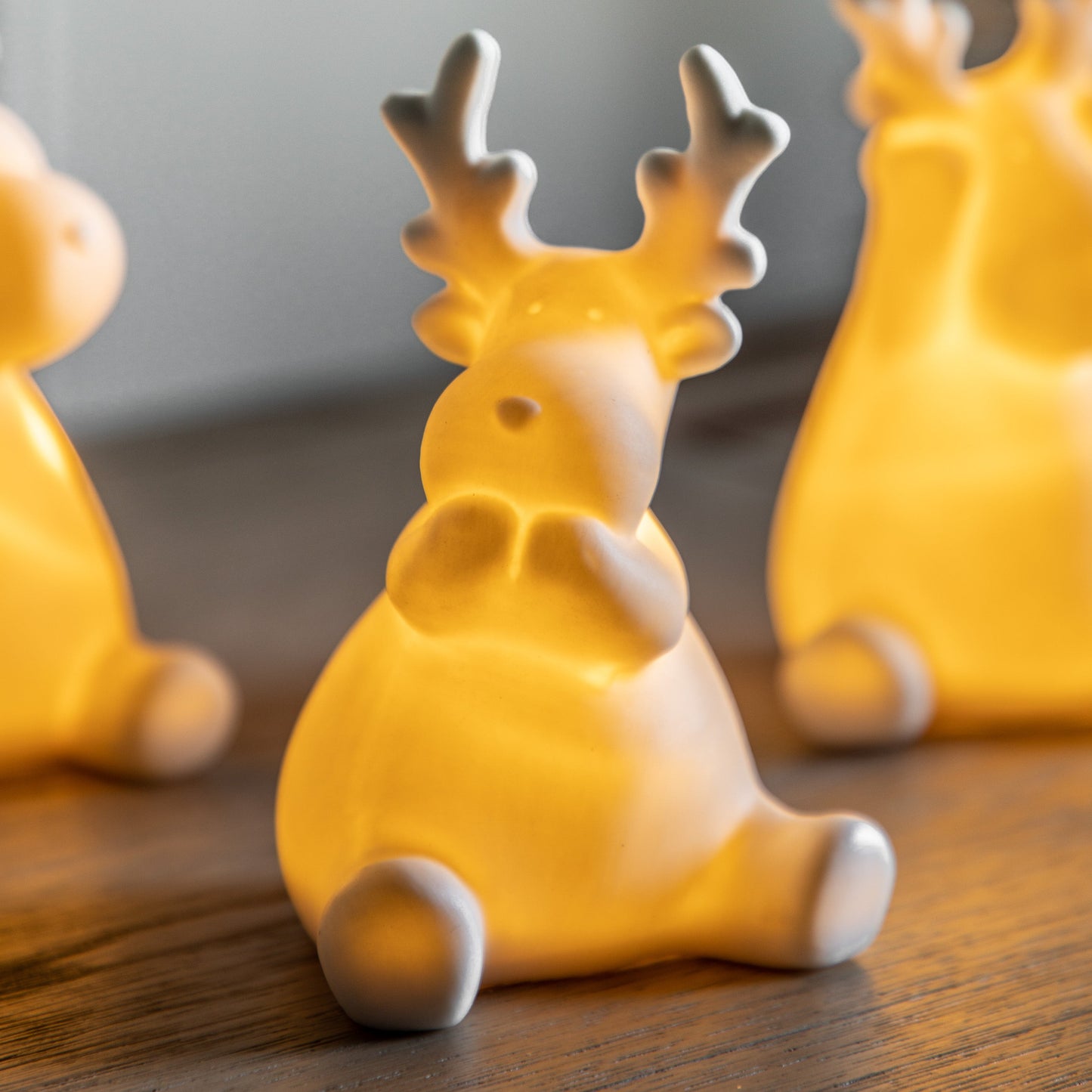 Set Of Three LED Reindeers