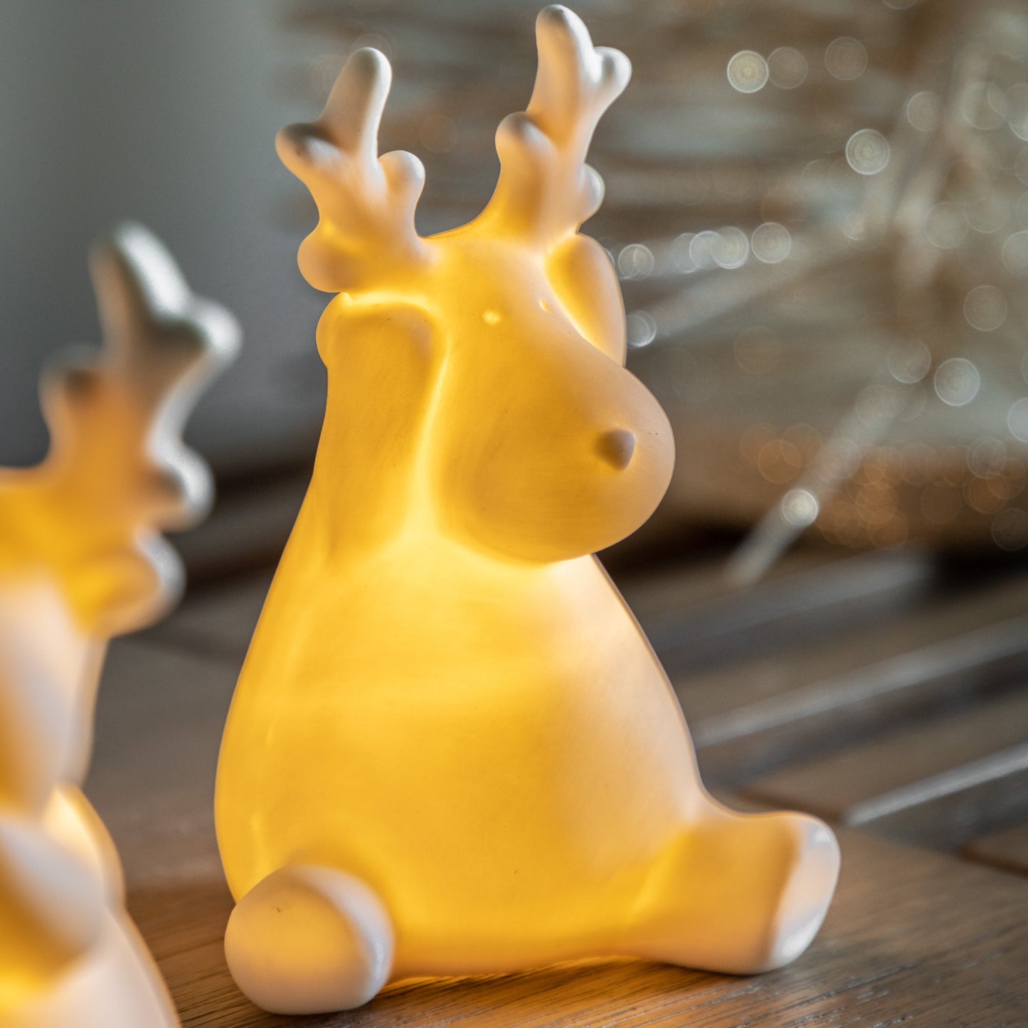 Set Of Three LED Reindeers