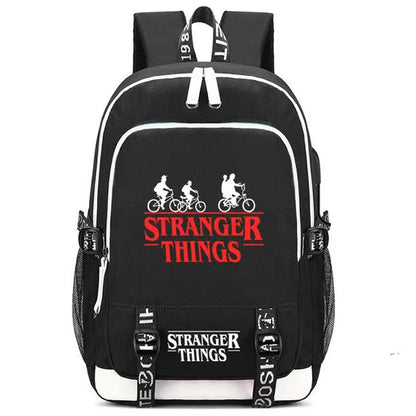 Stranger Things Backpack Dream Of Exploring Things Laptop Daypack With USB Charging - For Men Women Boy Girl Boys Black - ScentiMelti  Stranger Things Backpack Dream Of Exploring Things Lapto