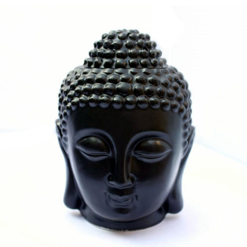 Buddha Head Oil Burner- Black & White - ScentiMelti  Buddha Head Oil Burner- Black & White