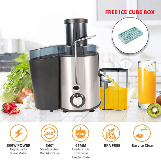 800W Juicer Machine Whole Fruit Vegetable Juice Extractor Free Ice Cube Box - ScentiMelti Home Fragrance, Beauty & Gifts UK