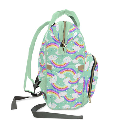 Green Multi-Function Baby Changing Backpack Bag - Happy Rainbow Green Cheeks ScentiMelti Wax Melts