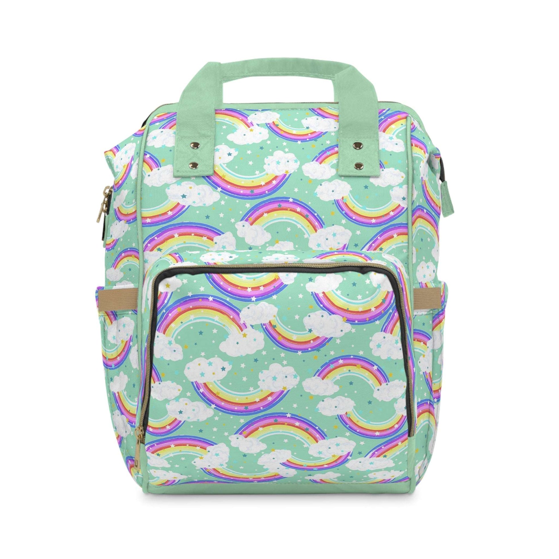 Green Multi-Function Baby Changing Backpack Bag - Happy Rainbow Green Cheeks ScentiMelti Wax Melts